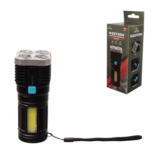 Lanterna recarreg 4led ubs