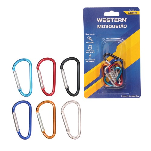 Mosquetao 38mm 6pc