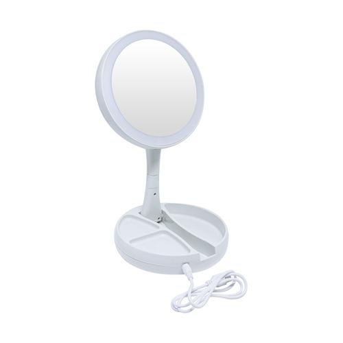 Espelho De Mesa De Aumento 10x Articulável Dupla-Face Com Luz Led Usb 16 cm - Western