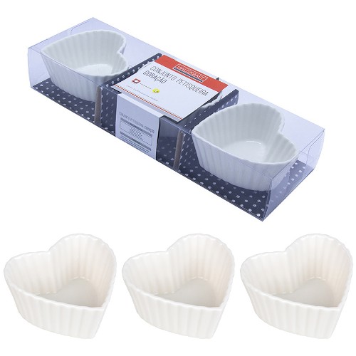 Petisqueira coracao 9cm jg 3pc