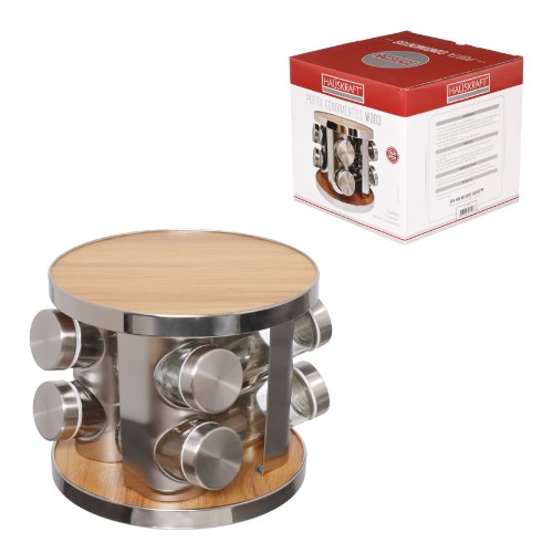 Porta condimentos wood 8pc