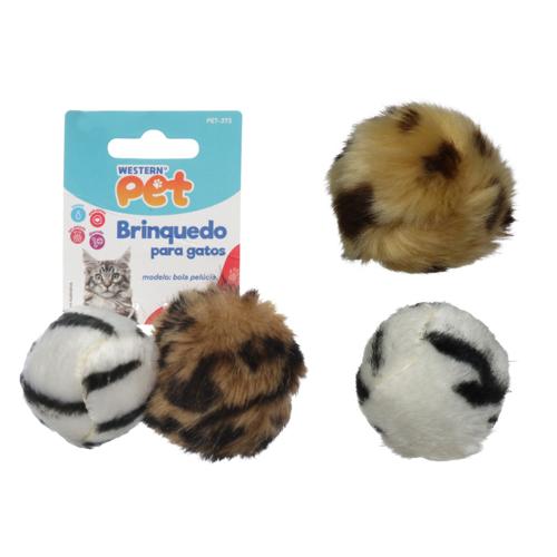 Brinq gato bola pelucia jg 2pc