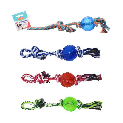 Brinq cao corda bola 38cm