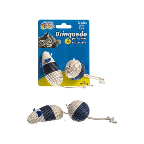 Brinq gato rato bola jg 2pc