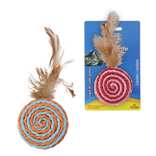 Brinq gato espiral c pena