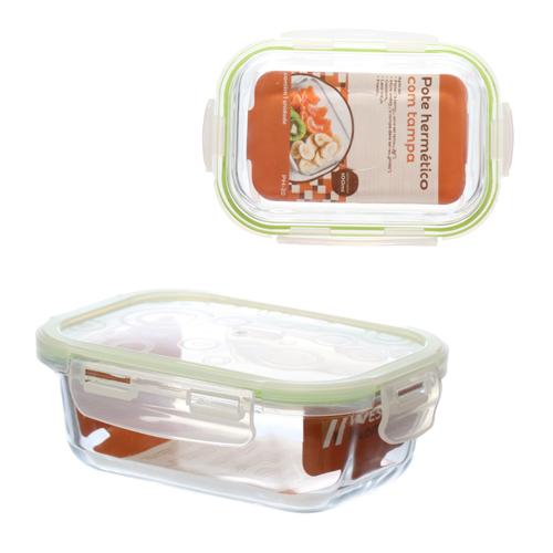 Pote hermetico retang 400ml