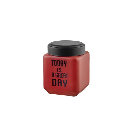 Pote De Vidro Today Vermelho 1,2L - Hauskraft