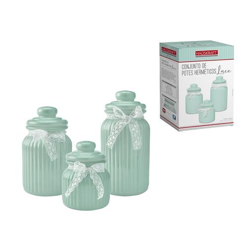 CJ Pote Hermetico Lace Verde 3pçs - Hauskraft