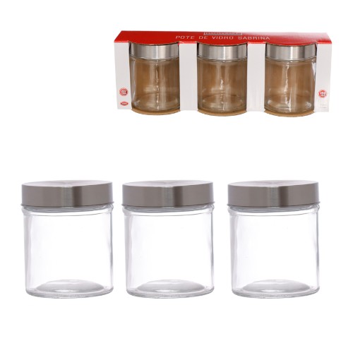 Pote vidro sabrina 350ml 3pc