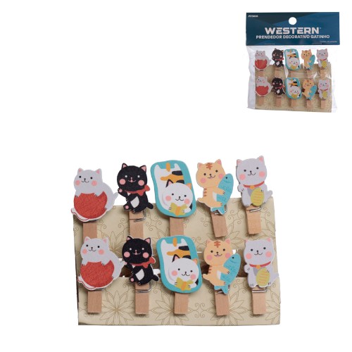 Prendedor dec gatinho md 10pc