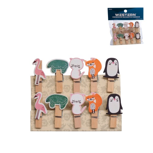 Prendedor dec animais md 10pc