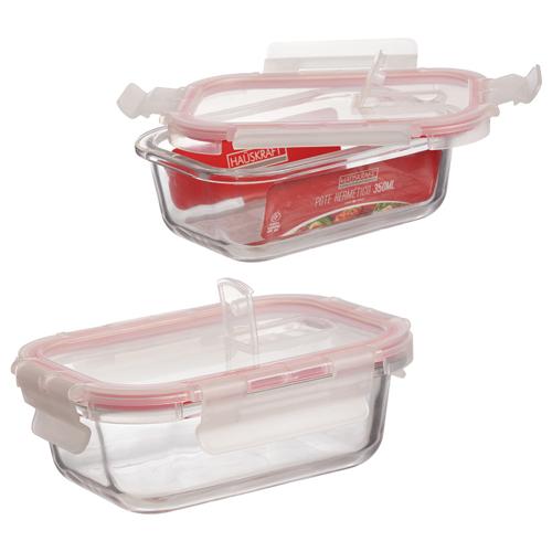 Pote Hermético Com Saída De Ar Retangular 350 ml - Hauskraft