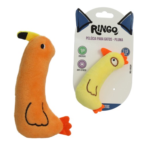 Brinq gato peluc pluma 11.5cm