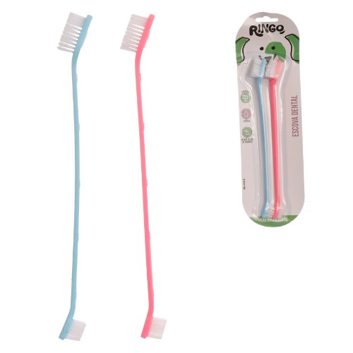 Escova dental cao gato 2pc