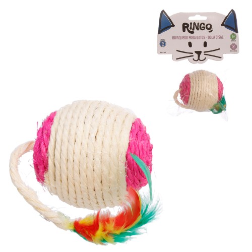 Brinq gato bola sisal 19.5cm