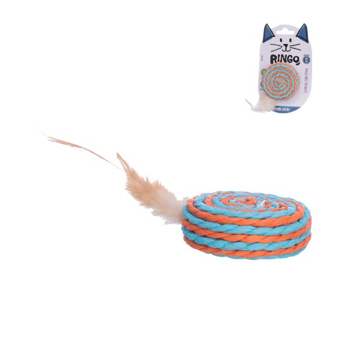 Brinq gato espiral pena 15cm
