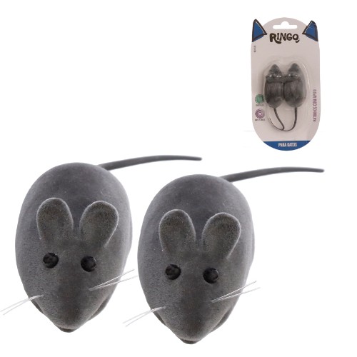 Brinq gato ratinhos apito 2pc