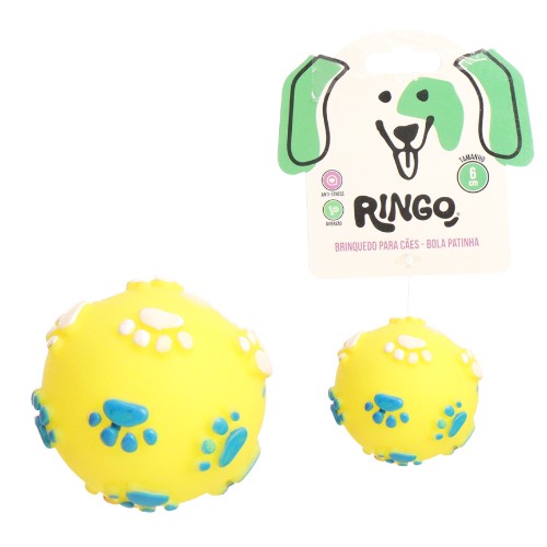 Brinq cao bola patinhas 6cm