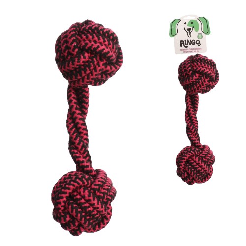 Brinq cao corda 2 bolas 23cm