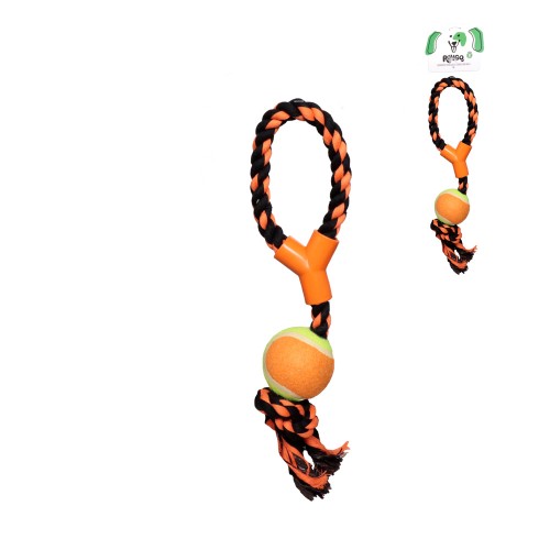 Brinq cao corda bola 38cm