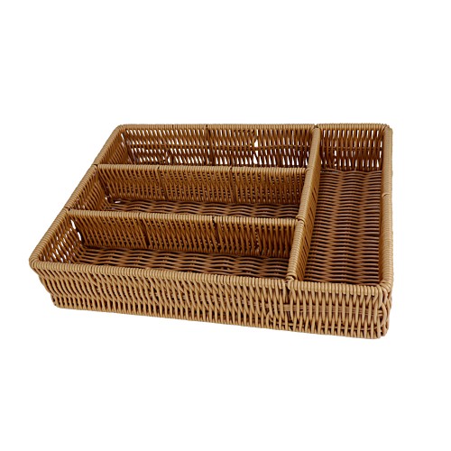 Porta talher 4 div rattan 35cm