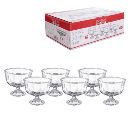 Taca s/mesa peach tr 400ml 6pc