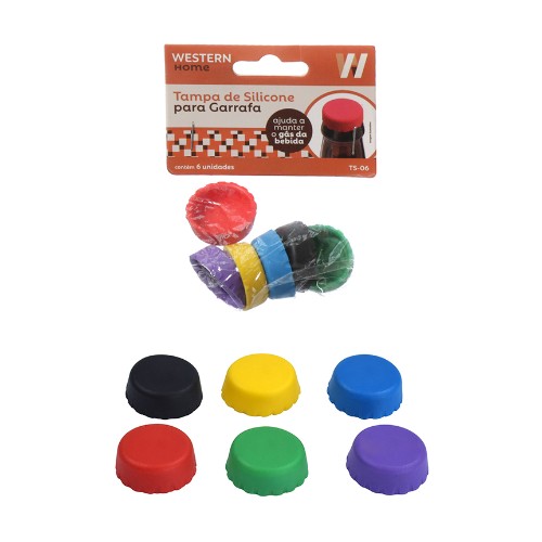 Tampa garrafa silicone jg 6pc