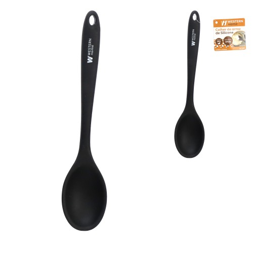 Colher arroz silic pt 27cm