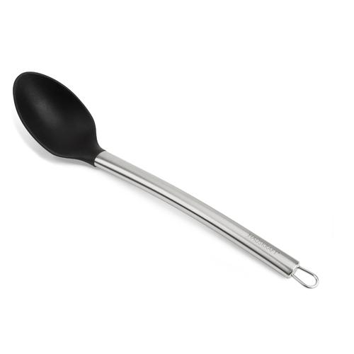Colher De Silicone Preto Com Cabo Em Inox 33 cm – Hauskraft
