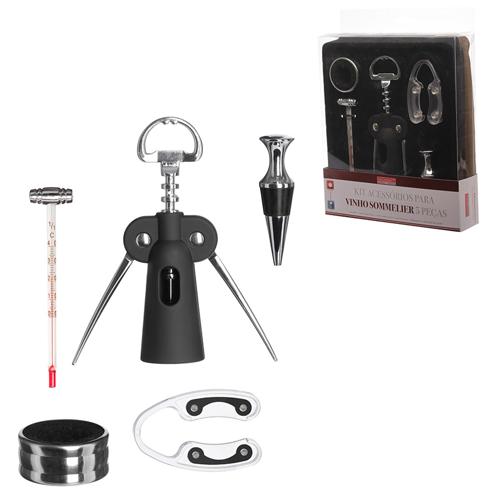 Kit p/ vinho sommelier 5 pcs
