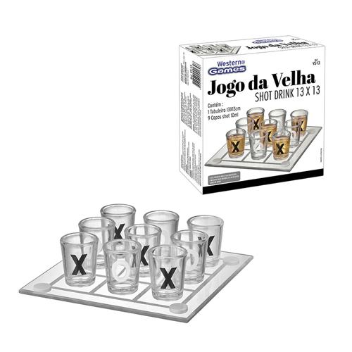 Jogo Da Velha Shot Drink 9 Copos 13 x 13 cm - Western