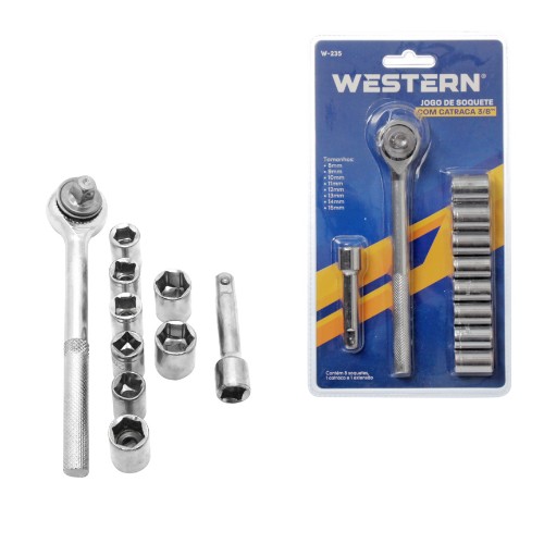 Soquete catraca 3/8' 10pc