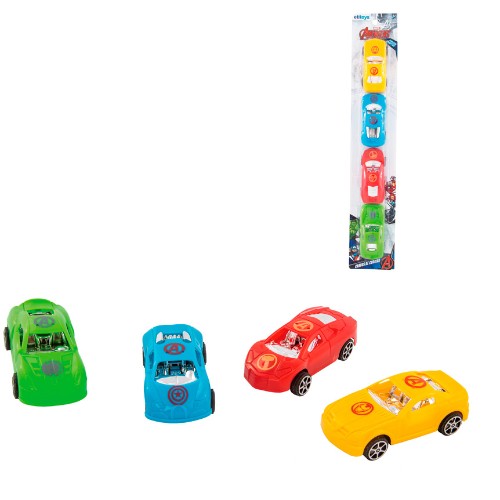 Carrinho avengers 4pcs