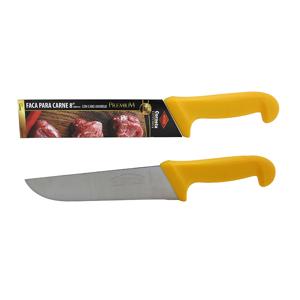 Faca Para Carne De Inox Com Cabo Amarelo Premium 8 " - Corneta