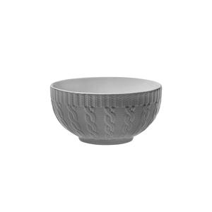 Bowl De Porcelana Redondo Textura Winter Cinza 540 ml - Hauskraft