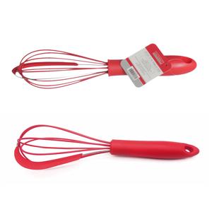 Batedor De Ovos De Silicone e Aço Inox Vermelho 26cm - Hauskraft