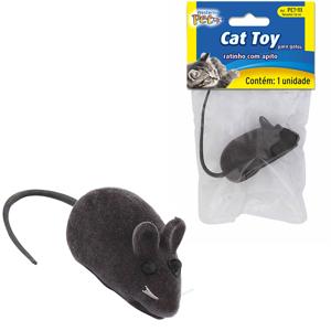 Brinquedo Para Gato Rato Com Apito Preto - Western Pet