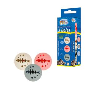 Brinq gato bola osso peixe 3pc