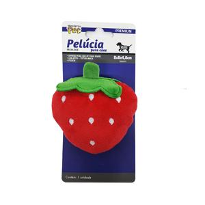 Brinq cao pelucia morango