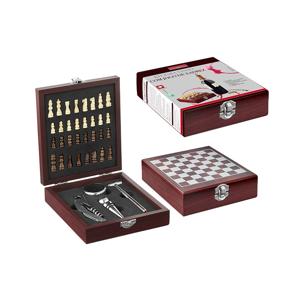 Kit para vinho xadrez 4pc