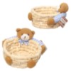 Cesta palha urso peluc 18cm