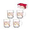 Caneca flores 215ml 4pc