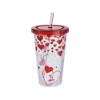 Copo canudo ps glitter 450ml