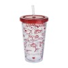 Copo canudo ps glitter 450ml