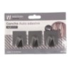 Gancho adesivo inox quadr 3pc