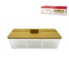 Caixa organiz 3 div bambu 23cm