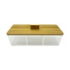 Caixa organiz 3 div bambu 23cm