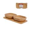 Conjunto petisqueira bambu 3pc
