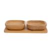 Conjunto petisqueira bambu 3pc