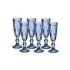 Taca Para Champanhe De Vidro Diamond Aazul 140 ml 6 Pecas - Hauskraft